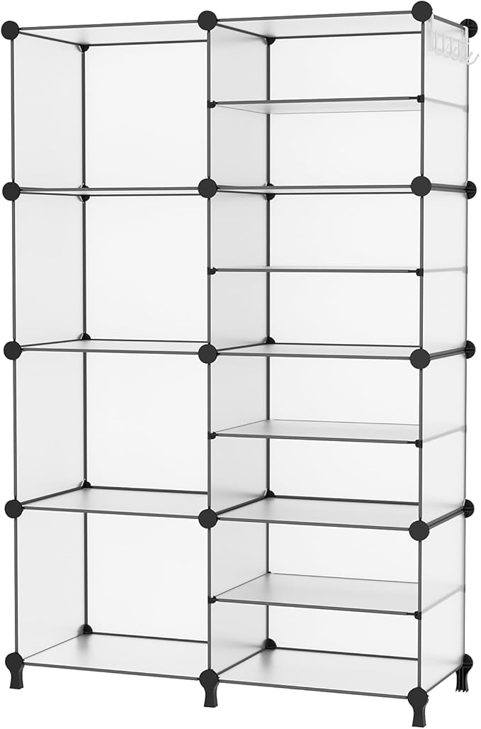 AWTATOS Closet Organizer 8 Cube Storage Shelves Clothes Organizers Closet Storage Stackable Cubby Shelving for Closet Bedroom
