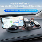 RJDJ Multifunctional Car Anti-Slip Mat, 360° Rotatable 4-in-1 Mobile Phone Stand On-Board Anti-Slip Pad, Car Dashboard Suppor