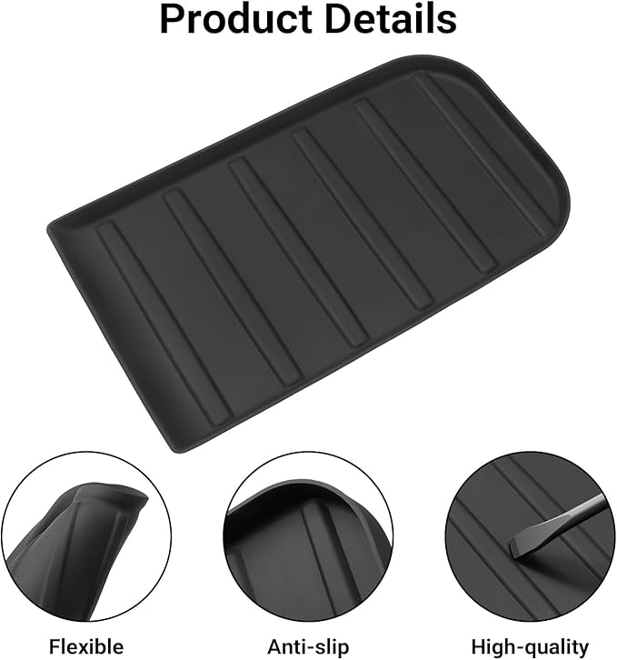 YOJOJOCO Center Console Tray Liner Compatible with Toyota 2014-2021 Tundra Accessories Black Silicone Material Center Console Organizer Protective Pad (Full Console w/Bucket Seats ONLY)