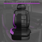 CAR PASS Leather Car Seat Covers Front Seats only, with Air Mesh Front Seat Covers Breathable, Cool Automotive Seat Covers 2 