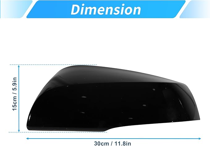 Motoforti Left Side Wing Mirror Cover for Toyota RAV4 2019-2025, Car Rear View Mirror Cover Cap No.87945-42160, Car Exterior Door Side Rearview Mirror Cap Mirror Housing, Glossy Black