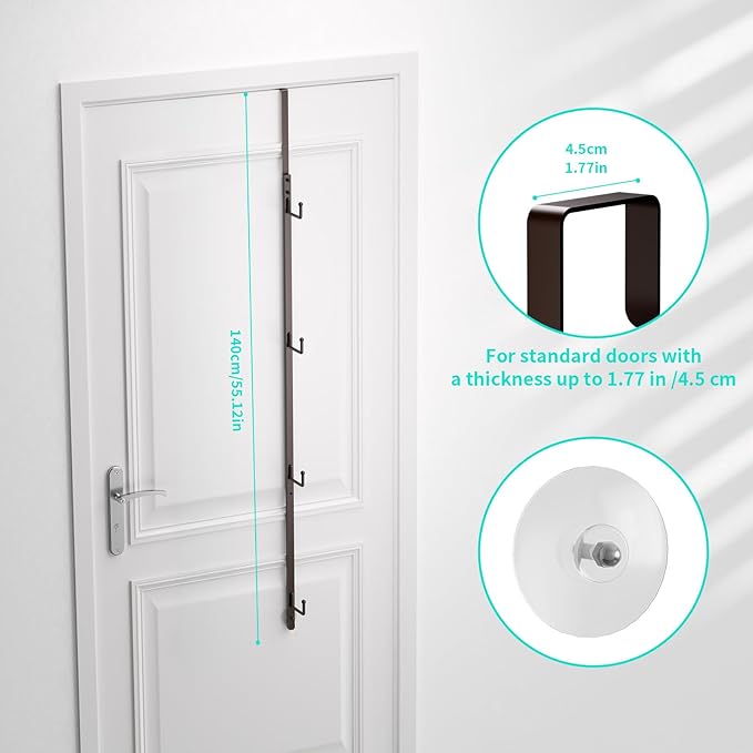 HapiRm Over Door Hat Rack - 3 Packs Hat Organizer with 12 Hooks Design, Hanging Baseball Cap Organizer Storage Holds Up to 60