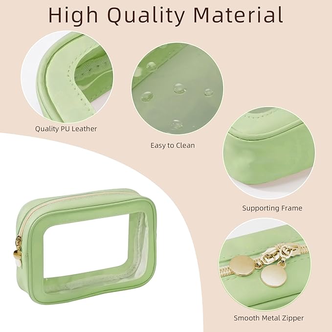 5PCS Diaper Bag Organizer Pouch Set, Clear Organizer Bags, TSA Approved Toiletry Bag, Clear Waterproof Cosmetic Bags with Zip