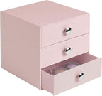 iDesign Plastic 3-Drawer Jewelry Box, Compact Storage Organization Drawers Set for Cosmetics, Dental Supplies, Hair Care, Bat