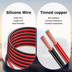 Jumper Cable Clamps Compatible with MIL 12V Battery, Silicone wire 2FT 8AWG Cable,12V Battery Jumper Starter for Cars Light Trucks Car Jump Starting Using Tool