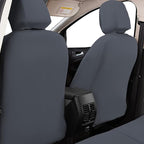 Flying Banner car seat Covers Protects Water Proof Faux Leather Carbon Fiber Front and Rear Bench Split 40/60 50/50 60/40(Gra