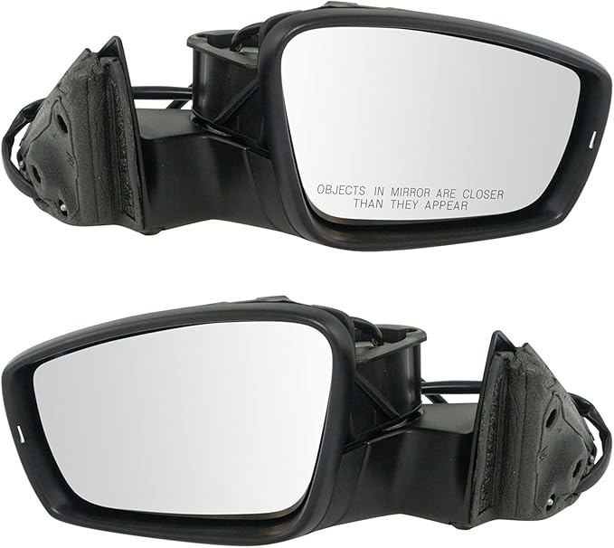 TRQ Power Heated Side Mirror Set Paint to Match Manual Folding for 2012-2015 VW Passat, Driver & Passenger Side, VW1320144, V
