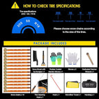 Snow Chains, Anti Slip, Non-metallic, Emergency Tire Chains Suitable for Cars, Trucks, Pickup, SUVs with Tire Width of 245-27