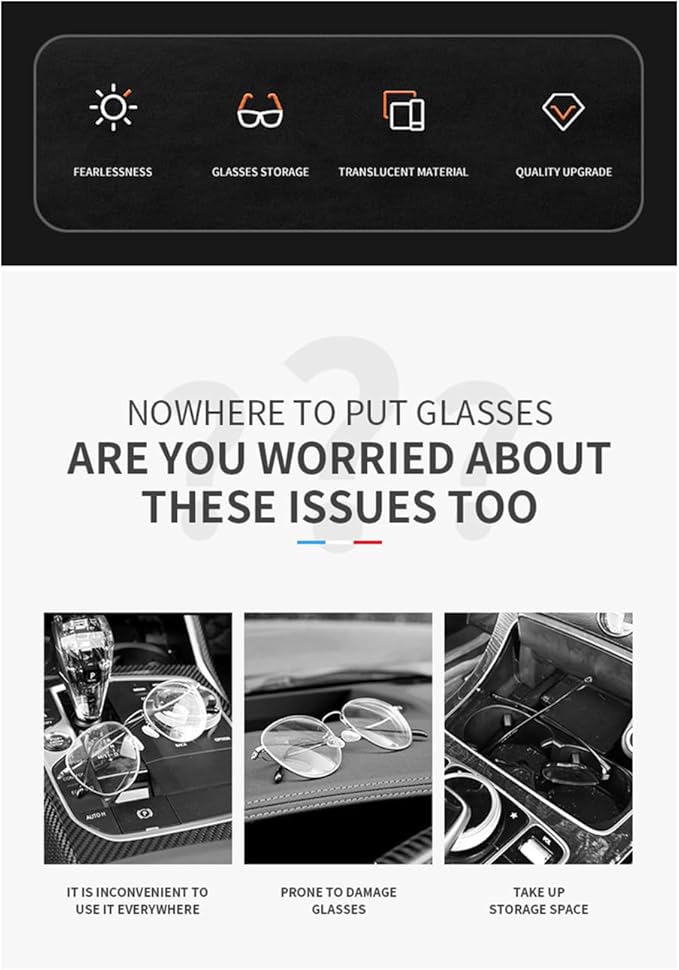 GDQ Sunglass Holder for Car Visor Clip Glasses Case Car Sunglasses Case for Car Sun Visor Glasses Storage Box Car Sunglass Holder Car Visor Accessories Universal for SUV Sedan Truck