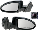 TRQ 2 Piece Driver and Passenger Side Mirror Assembly Set Electric Adjustment Heated No Memory Black Compatible with 2011-201