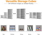 AWTATOS 6 Cube Closet Organizer Storage Shelves Portable Clothes Organizers and Storage Stackable Cubby Shelving for Closet B