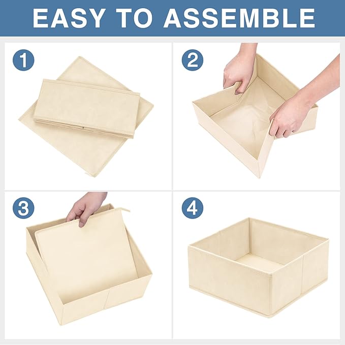 Criusia Drawer Organizer Clothes, 24 Pack Dresser Organizer Bins for Nursery Bedroom, Closet Organization and Storage Divider