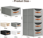 Homsorout Large Closet Organizers - Closet Storage Drawers for Clothes, Fabric Sotrage Bins with Handle, Collapsible Organize