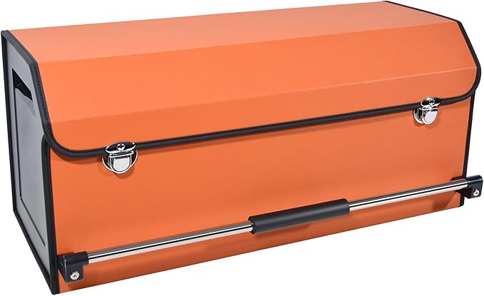 XCF Car Trunk Organizer for SUV, Collapsible Leather Car Storage Trunk Organizer with Lid and Sturdy Handle Car Trunk Leather