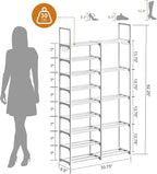 WOWLIVE 9 Tiers White Shoe Rack for Closet Shoe Rack Storage Organizer for Entryway 30-35 Pairs Stackable Shoe Shelf for Fron