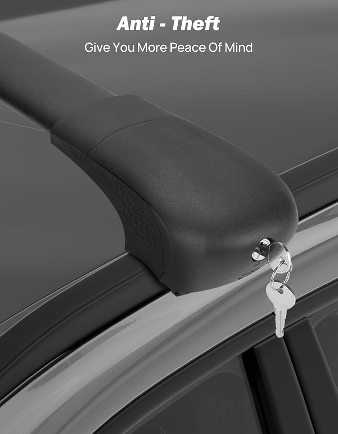 JOYTUTUS 220lbs Lockable Roof Rack Cross Bars Compatible with Hyundai Santa Fe 2019-2023, Heavy Duty Aluminum Car Crossbar for Roof Basket Cargo Bag Kayak Bike Skiboard Luggage Rack