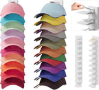 YOUDENOVA 2 Pack Hat Organizer for Baseball Caps, Adhesive or Screw-Mounted Hat Rack Holds 40 Hats, Hat Storage Display for W
