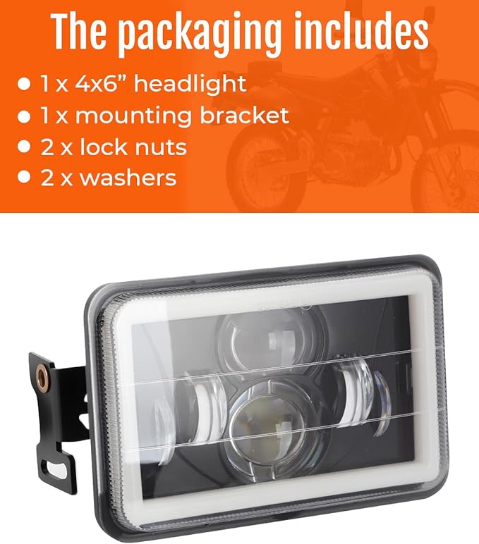LED Headlight Light Bar Kit with Mounting Bracket for Suzuki DR650S DR650SE DRZ400 DRZ400S DRZ400SM - 4800LM High/Low Beam, 6