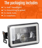 LED Headlight Light Bar Kit with Mounting Bracket for Suzuki DR650S DR650SE DRZ400 DRZ400S DRZ400SM - 4800LM High/Low Beam, 6