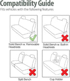 FH Group Automotive Rear Car Seat Covers for SUV, Trucks, Sedan and More - Universal Fit Front High Back & Rear Solid Bench D