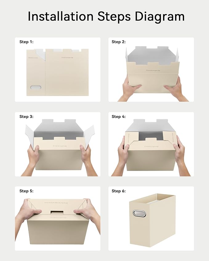 Oterri Cardboard File Organizer Box for Hanging File Folders Letter Size,File Box for Computer Desk,File Cabinet,Working Home