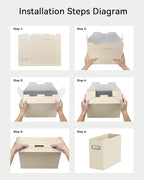 Oterri Cardboard File Organizer Box for Hanging File Folders Letter Size,File Box for Computer Desk,File Cabinet,Working Home
