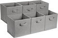 Amazon Basics Collapsible Fabric Storage Cube Bins Organizer with Handles for Organizing, Sturdy, Gray, 13 x 13 x 13 inch, 6-