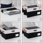 PRANDOM Foldable Storage Bins with Lids [3-Pack] Fabric Collapsible Storage Boxes Baskets Cubes Containers with Handles for C