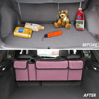 BELOMI Car Trunk Organizer, Auto Waterproof Sturdy Backseat Hanging Large Storage Collapsible Cargo Bag with Anti-Slip