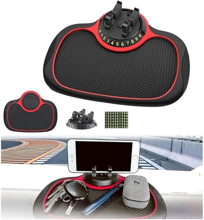 Multifunction Car Anti-Slip Mat Auto Phone Holder, Car Phone Mount Silicone Car Pad Mat, Universal Multifunction Car Dashboar