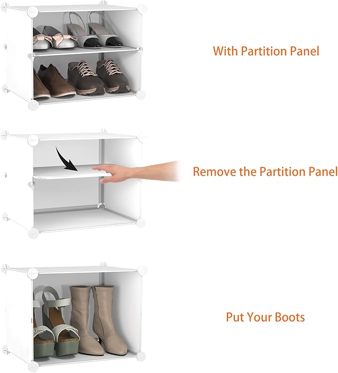 HOMIDEC Shoe Rack, 8 Tier Shoe Storage Cabinet 32 Pair Plastic Shoe Shelves Organizer for Closet Hallway Bedroom Entryway | 3
