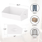 Homsorout Storage Bins for Shelves - Large Trapezoid Closet Shelf Organizer, Fabric Organization Bins with Handles, Storage B