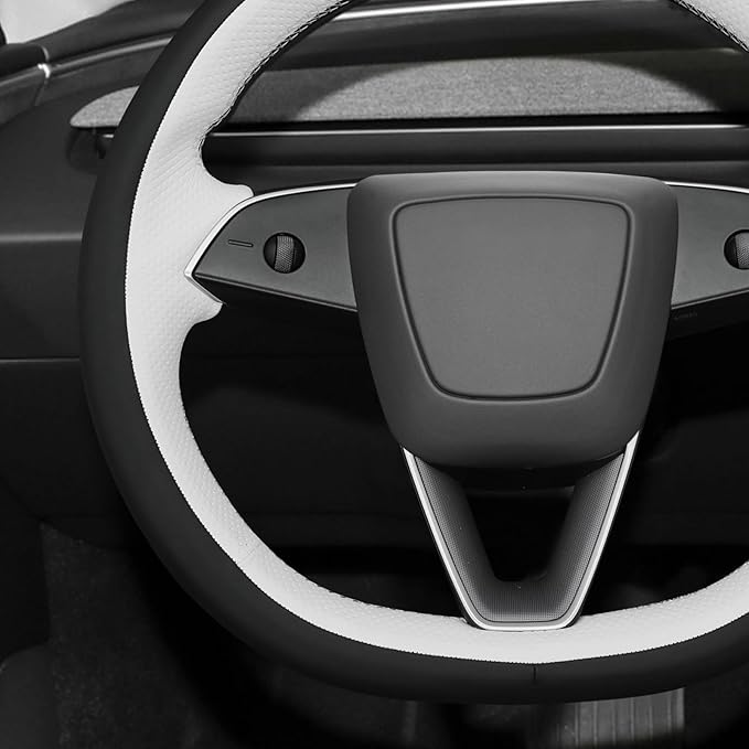 MEWANT DIY Stitching 3D Style Steering Wheel Cover Wrap for Tesla Model 3 Highland 2023-2025/Model Y 2025 Highland for Tesla Model 3/Model Y Accessories(3D Style)