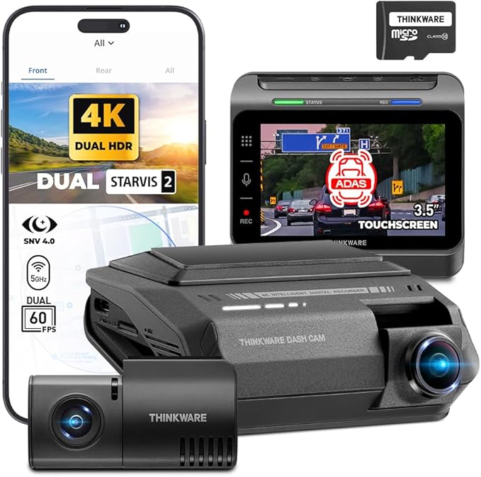 THINKWARE ARC900 2CH 4K HDR Dual Dash Cam Front and Rear - 4K+2K STARVIS 2, Super Night Vision 4.0, Low Power Parking Mode, 3
