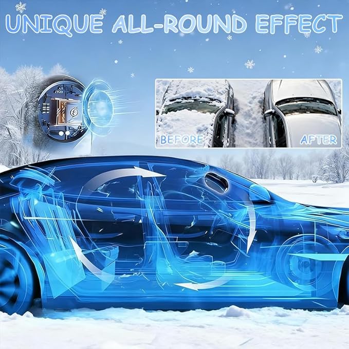 2 Pack Electromagnetic Car Snow Removal Device, Anti-Freeze Windshield Defroster & Ice Melter,Anti-Frost Device for All Vehicles - Winter Essential Accessory
