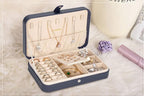 LANDICI Small Jewelry Box for Women Girls, PU Leather Travel Jewelry Case, Portable Jewelry Organizer Storage Holder Display 