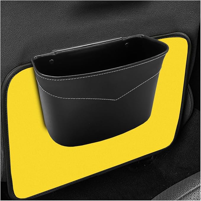 Mini Car Trash Can - Leak-Proof Hanging Car Garbage Can Auto Trash Bag Organizer - Small Garbage Bin Container Vehicle Door Front Back Seat Storage Accessories for Cars Home Office (Clip-on)