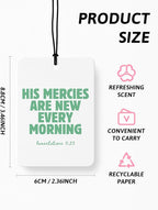 Green Christian Car Air Freshener 4 Pcs, Girly Pink Bow Floral Religious Hanging Air Freshener for Cars Closet Drawer Books, 