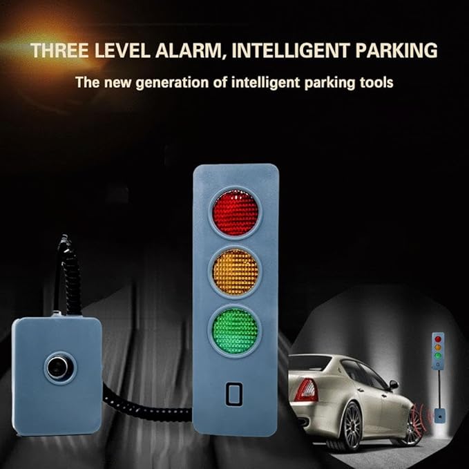 Garage Parking Aid with Led Light, Garage Parking Sensor 3 Color Changing Flashing Distance Indicator, Alarm Signal, Garage Safe Warning Light, Auto Parking System Assist for Car Stop Indicator
