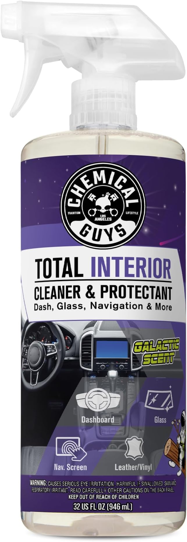 Chemical Guys Total Interior Cleaner & Protectant - 32 oz Galactic Scent All-in-One Car Interior Cleaner for Dash, Seats, Car