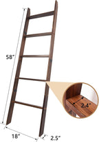 Blanket Ladder, 5-Tier Wooden Quilt Stand, Decorative Ladder Shelf, Leaning Shelf, Wall Leaning Blanket Ladder Towel Storage 