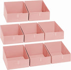 DIMJ Closet Storage Bins 8 Pack - Fabric Trapezoid Closet Organizer Bin, Foldable Storage Baskets for Shelves, Closet Shelf O