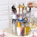 Makeup Organizer Rotating 360 Degree Crystal Jewelry Cosmetic Perfume Display Box Desktop Lipstick Organizer