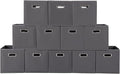 Fabric storage bins Cubes, Fabric Cube Organizer with Handle, Foldable Cube Bins for Cloth or Accessary Storage, 11x11x11, Se
