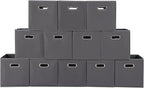 Fabric storage bins Cubes, Fabric Cube Organizer with Handle, Foldable Cube Bins for Cloth or Accessary Storage, 11x11x11, Se