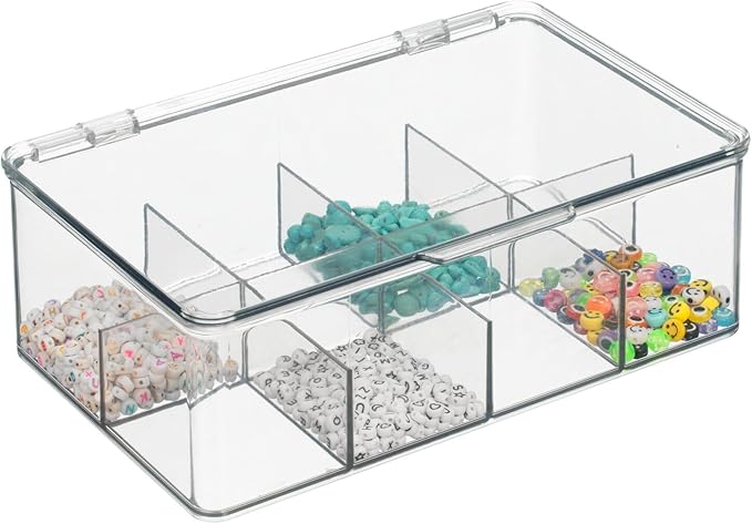mDesign Plastic First Aid Kit Storage Box with Clear Top Lid for Bathroom, Kitchen, Cabinet, Closet, Drawer - Organizes Medic