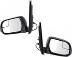 TRQ 2 Piece Driver and Passenger Side Mirror Assembly Set Electric Adjustment Heated No Memory Black Compatible with 2015-201