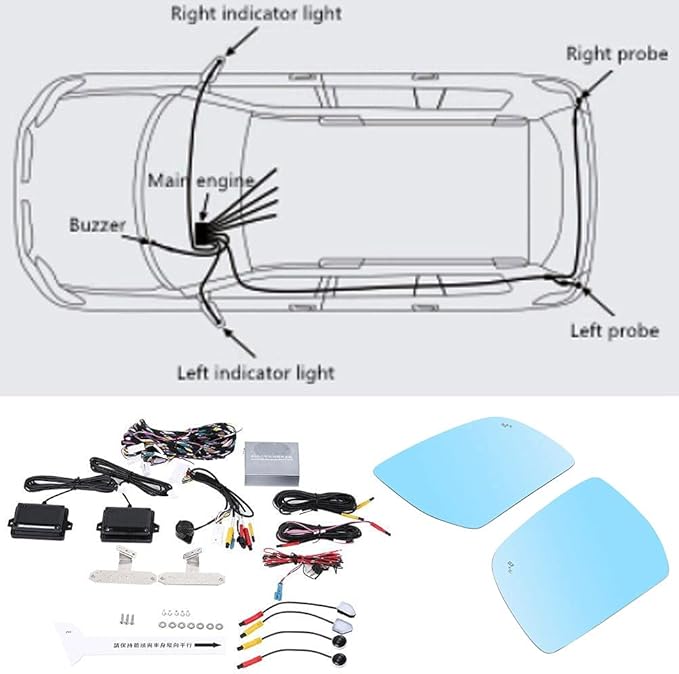 Blind Spot Sensor Kit, Microwave BSD Warning System Blind Spot Monitor Compatible with Ford Everest 2015, Rear Bumper Radar D