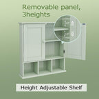 TaoHFE Green Bathroom Cabinet,Bathroom Wall Cabinet with 2 Door Adjustable Shelves,Over The Toilet Storage Cabinet,Green Bath