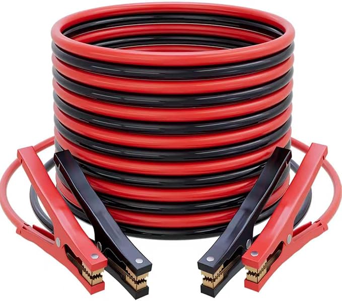 Jumper Cables for Car Battery, 6 Gauge 16 Feet 600AMP, Automotive BoosterCables for Jump Starting Dead or Weak Batteries with Carrying Bag Included